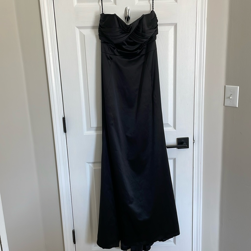 Black strapless gown